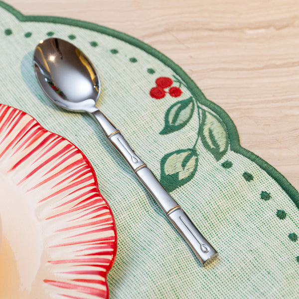 SET 5 TALHERES BAMBU PRATEADO