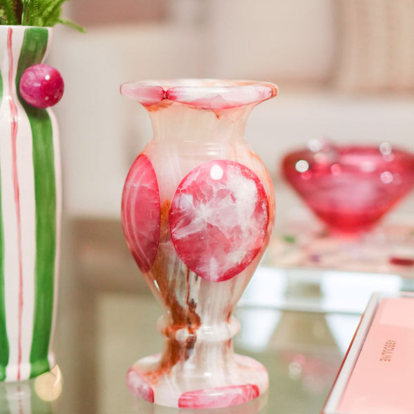 VASO ONIX CLASSIC ESFERA ROSA 20CM