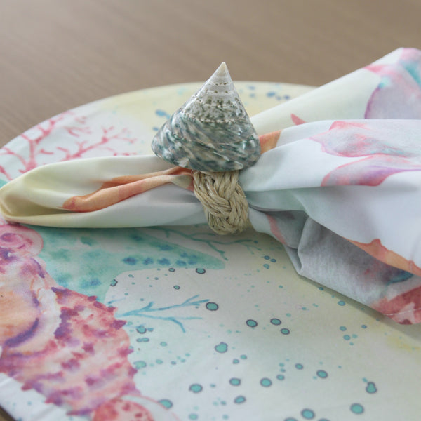 PORTA GUARDANAPO DE CONCHA NATURAL FILIPINAS VERDE