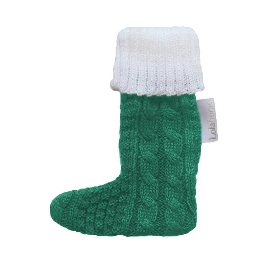 PORTA TALHERES DE NATAL BOTINHA TRICOT VERDE