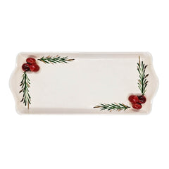 BANDEJA CERÂMICA ARTESANAL AZEVINHO 28X12CM