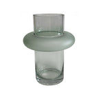 Vaso de vidro verde disco 20cm design moderno premium Lolahome