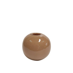 VASO DE VIDRO REDONDO BEGE 10CM