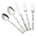 SET 5 TALHERES BAMBU PRATEADO