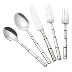 SET 5 TALHERES BAMBU PRATEADO