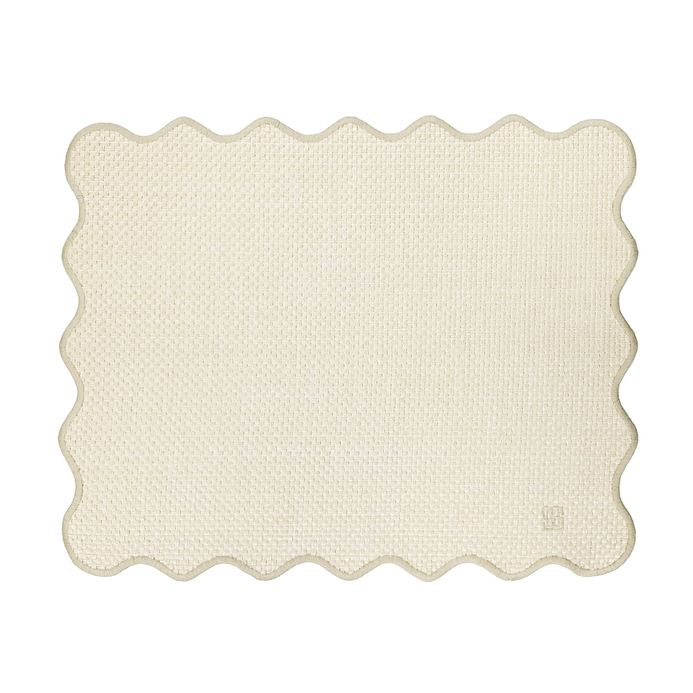 JOGO AMERICANO IMPERMEÁVEL RAFIA RETANGULAR BEGE 45X35CM