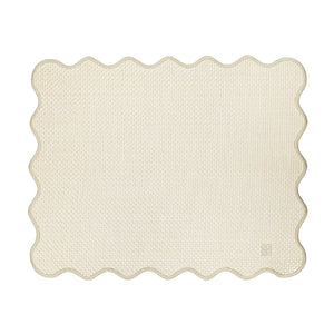 JOGO AMERICANO IMPERMEÁVEL RAFIA RETANGULAR BEGE 45X35CM
