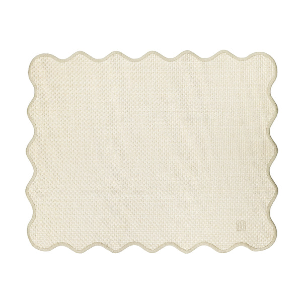 JOGO AMERICANO IMPERMEÁVEL RAFIA RETANGULAR BEGE 45X35CM