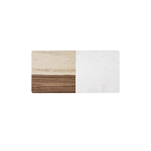 TÁBUA DE MADEIRA E MARMORE BRANCO M   15 X 30 CM