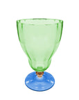 TAÇA DE VIDRO BAIXA SORRENTO VERDE/LARANJA/AZUL