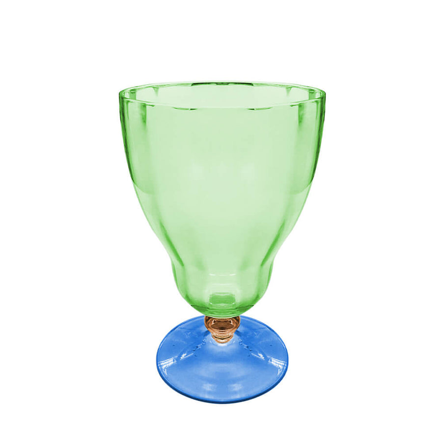 TAÇA DE VIDRO BAIXA SORRENTO VERDE/LARANJA/AZUL