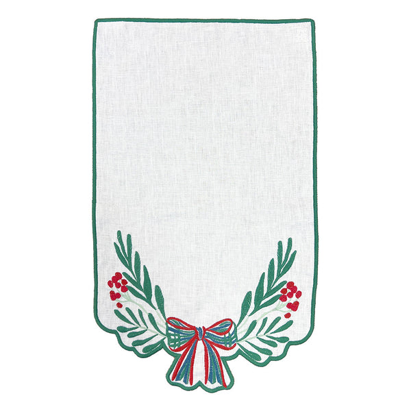 TOALHA DE LAVABO LINHO PURO NATAL LAÇO 30X50