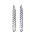 VELAS PARA CASTIÇAL TWIST BOLD PRATA 18 CM - 02 UNIDADES