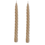 VELAS PARA CASTIÇAL TWIST BEGE 25 CM - 02 UNIDADES