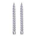 VELAS PARA CASTIÇAL TWIST PRATA 25 CM - 02 UNIDADES