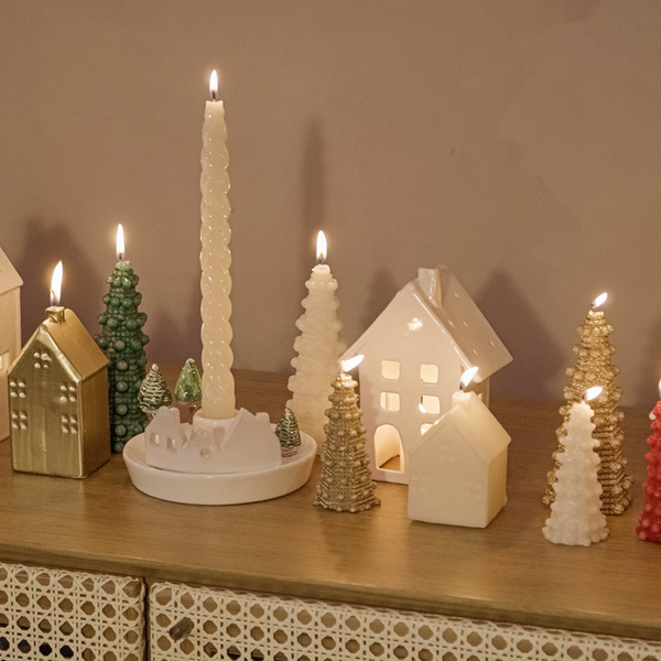 VELA ÁRVORE DE NATAL VERDE ESCURO P  6 X 12(H) CM