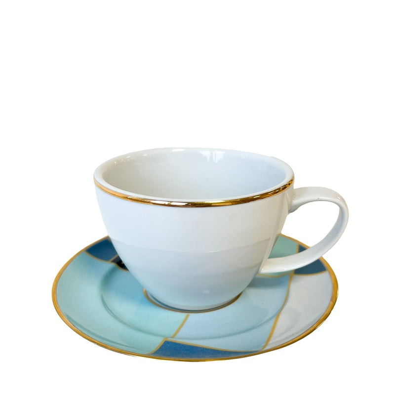XÍCARA CHÁ DE PORCELANA GOLD DÉCO 240ML