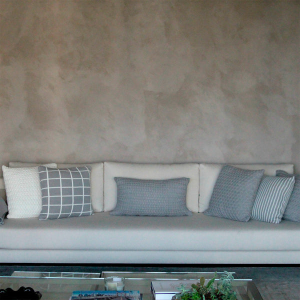 CAPA DE ALMOFADA TRICOT PLUS CESTARIA RIM CINZA 70X35