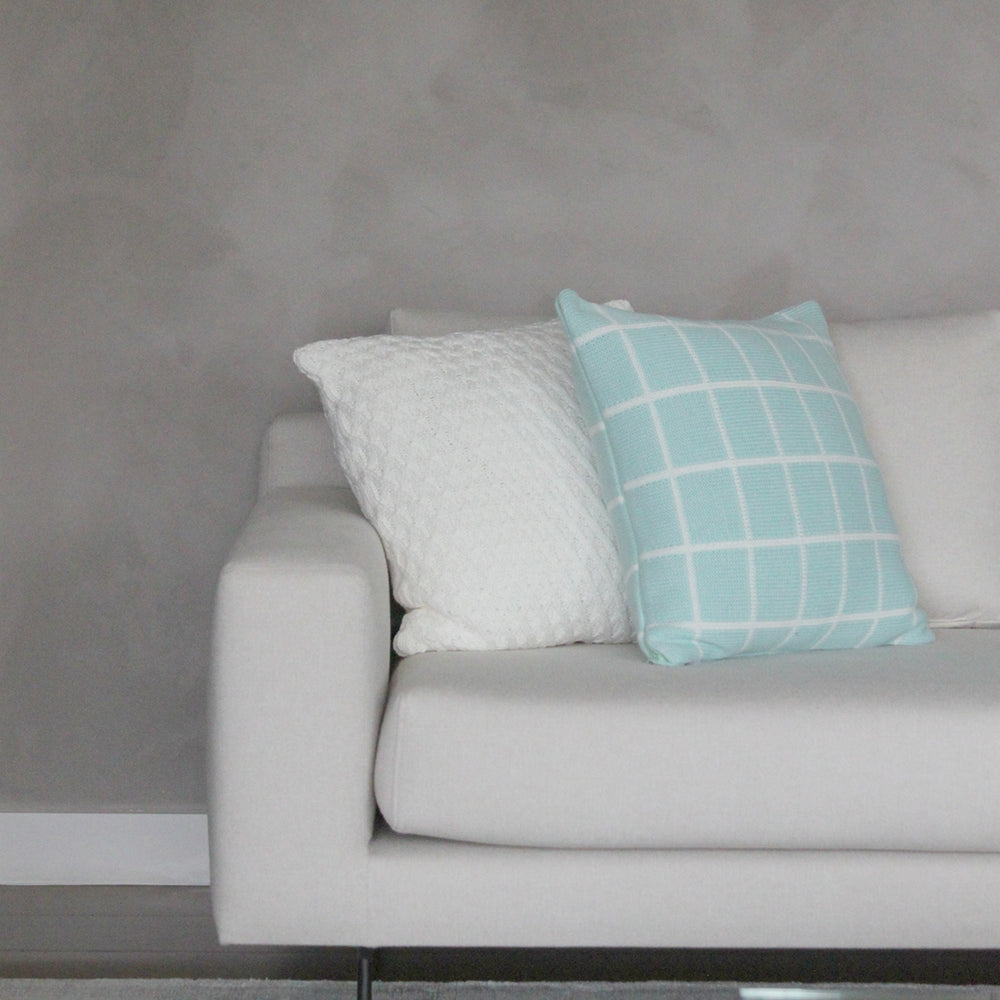 CAPA DE ALMOFADA TRICOT PLUS GRID VERDE 50X50 CM