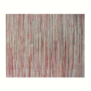 Jogo americano retangular em fibra natural Hyacinth com acabamento trançado e fios metalizados, cor vermelho, 46x37 cm – Lolahome