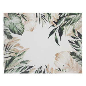 JOGO AMERICANO ESTAMPADO DE ALGODÃO TROPICAL VERDE E ROSA 46X37 CM