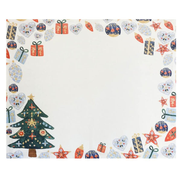 Jogo americano de Natal Noite de Natal em algodão branco com detalhes coloridos 48x41 cm - Lolahome