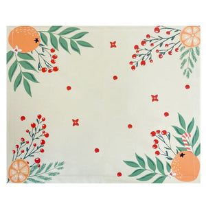 Jogo americano de natal estampado Flor de Laranjeira 48x41cm verde Lolahome