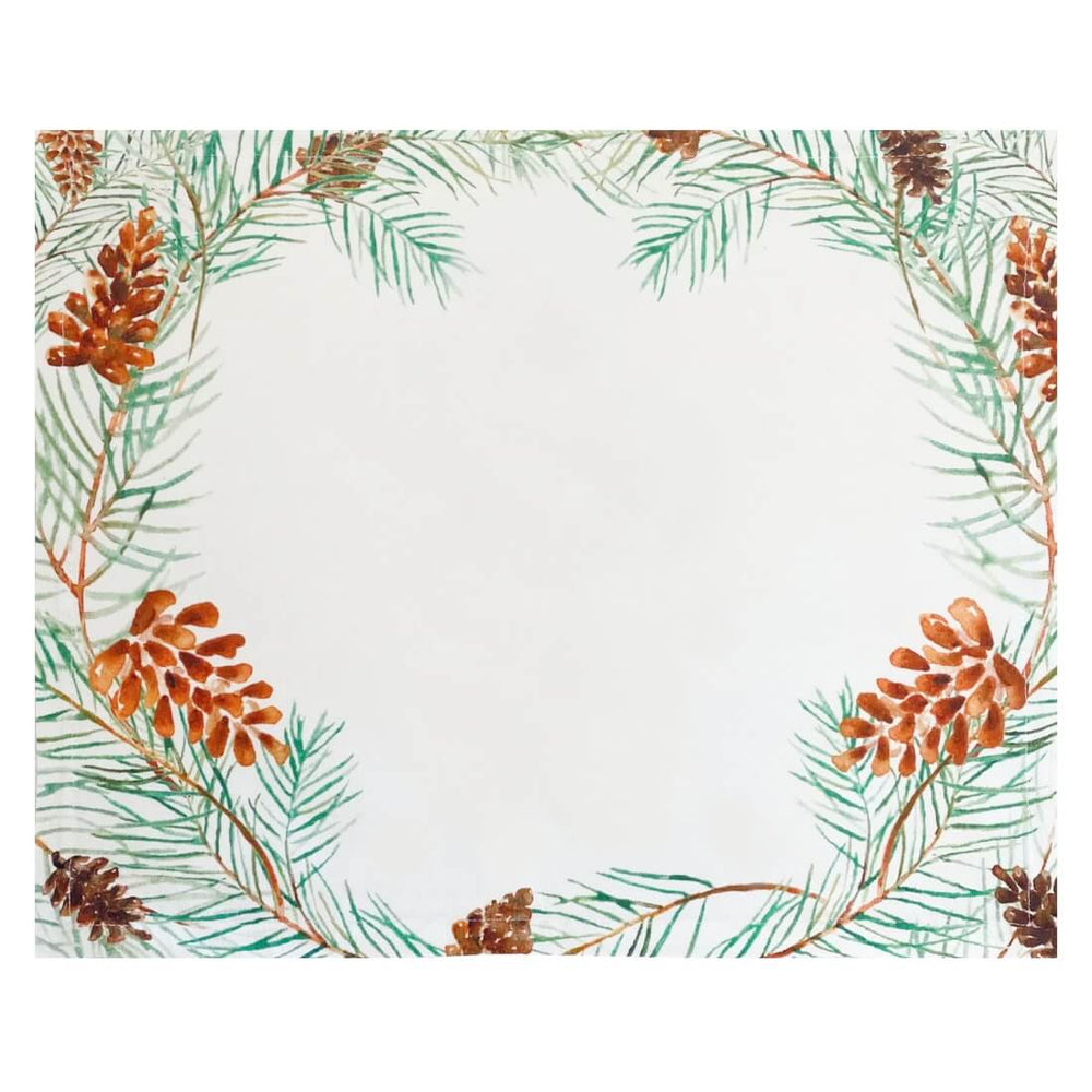 Jogo americano de algodão estampado Pinha 48x41cm branco Lolahome