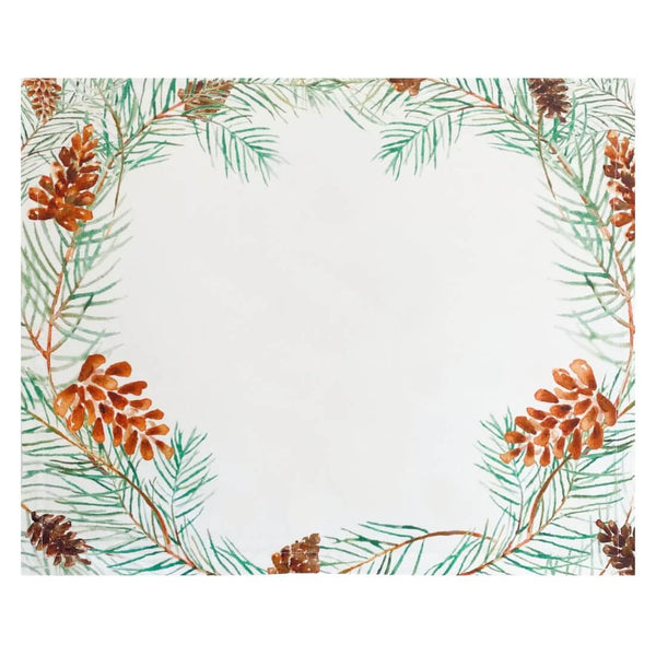 Jogo americano de algodão estampado Pinha 48x41cm branco Lolahome