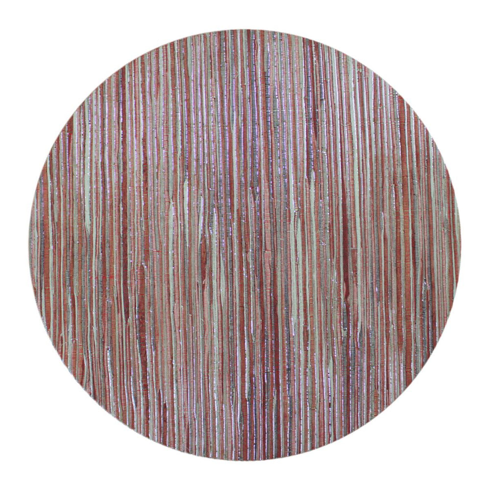 Jogo americano redondo de fibra natural Hyacinth Shine vermelho 43 cm