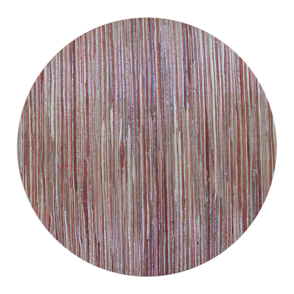 Jogo americano redondo de fibra natural Hyacinth Shine vermelho 43 cm