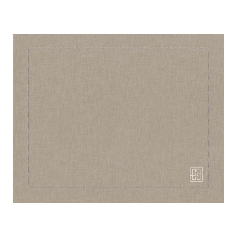 Jogo americano de linho visco barra larga premium bege 50x39cm – Lolahome