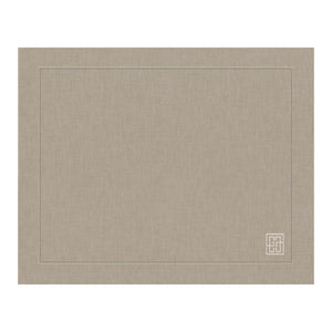 Jogo americano de linho visco barra larga premium bege 50x39cm – Lolahome