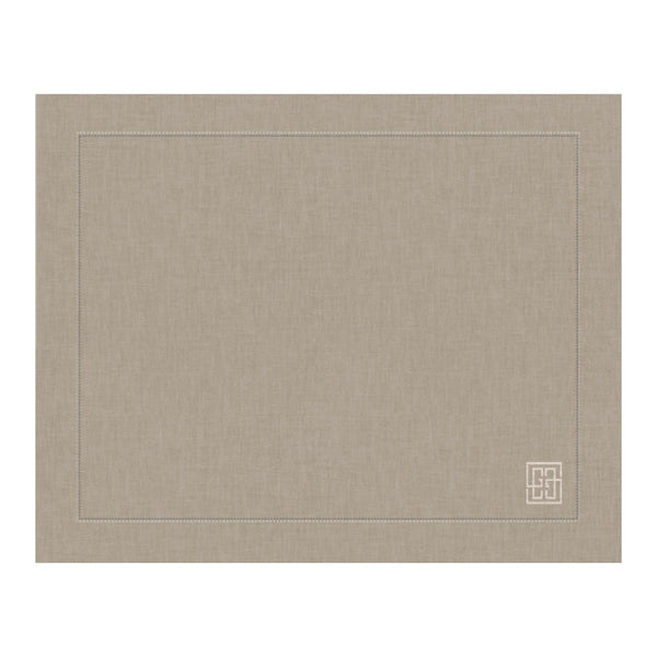 Jogo americano de linho visco barra larga premium bege 50x39cm – Lolahome