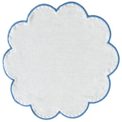 Jogo americano redondo de linho puro branco 43cm - Lolahome