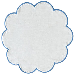 Jogo americano redondo de linho puro branco 43cm - Lolahome