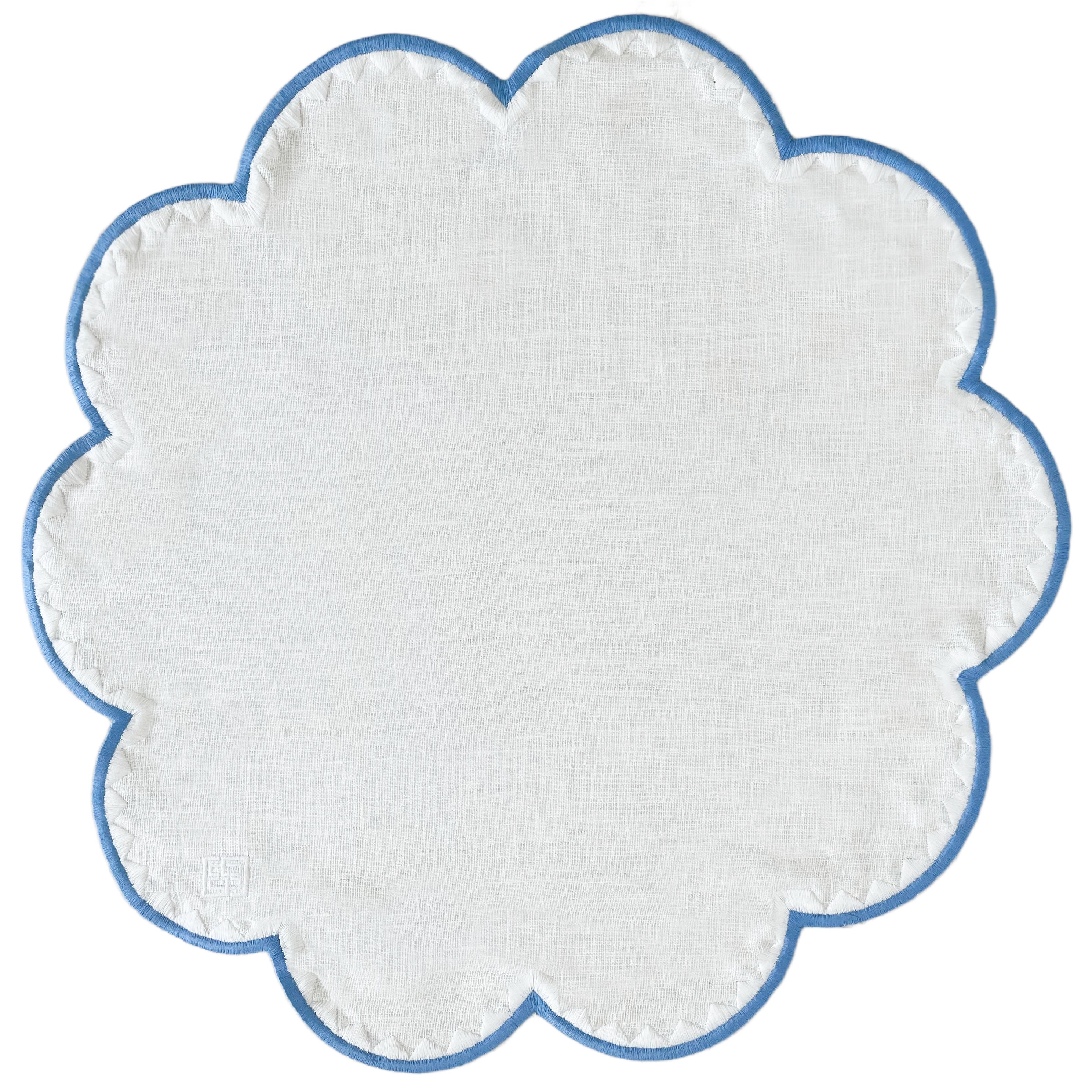 Jogo americano redondo de linho puro branco 43cm - Lolahome