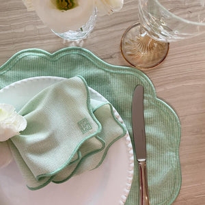 GUARDANAPO BORDADO AMAZONITA VERDE 45X45CM