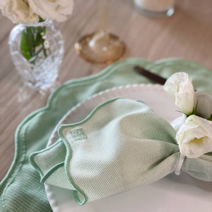 GUARDANAPO BORDADO AMAZONITA VERDE 45X45CM