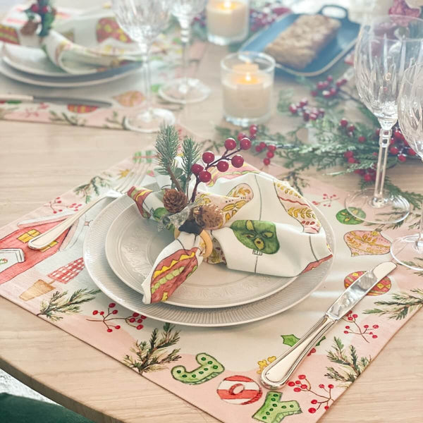 GUARDANAPO DE NATAL BOLAS DE NATALINAS 48X48 CM