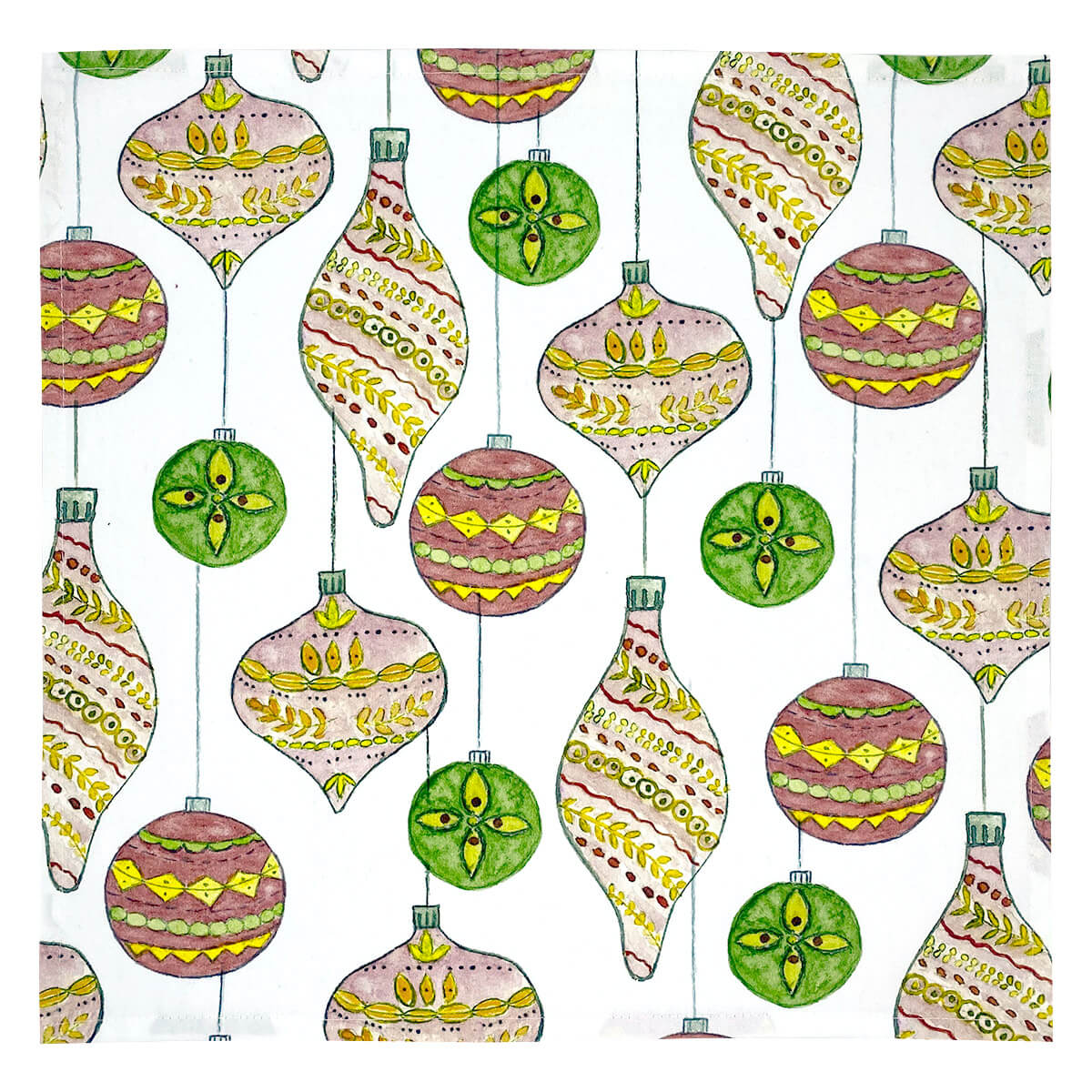 GUARDANAPO DE NATAL BOLAS DE NATALINAS 48X48 CM