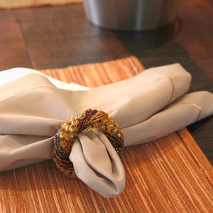 PORTA GUARDANAPO DE MIÇANGAS TONS TERRA MARROM