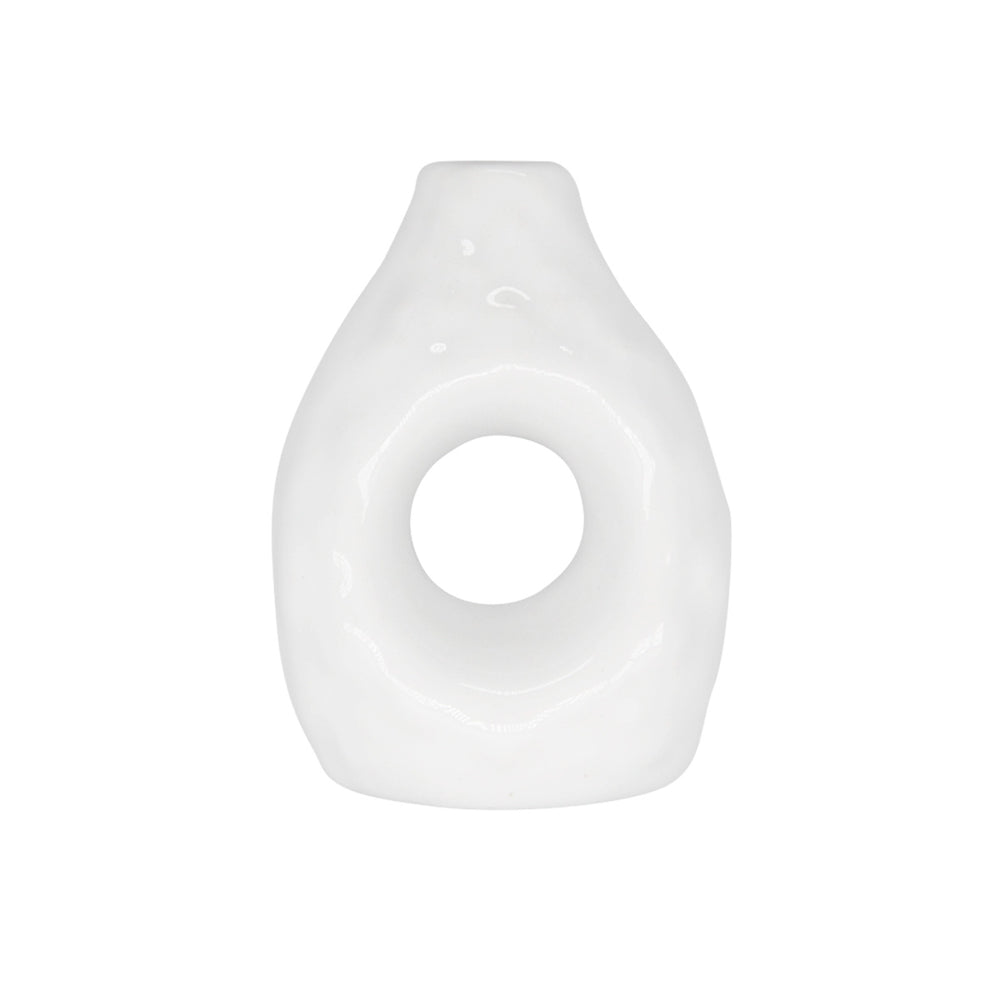 PORTA GUARDANAPO DE CERÂMICA VASINHO BRANCO