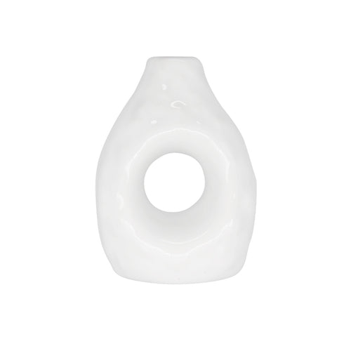 PORTA GUARDANAPO DE CERÂMICA VASINHO BRANCO