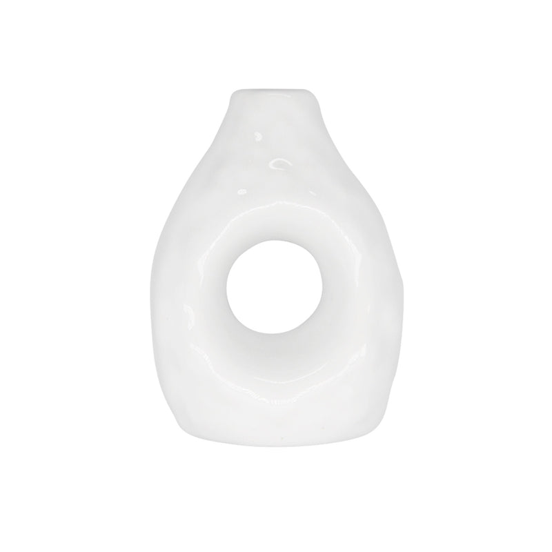 PORTA GUARDANAPO DE CERÂMICA VASINHO BRANCO