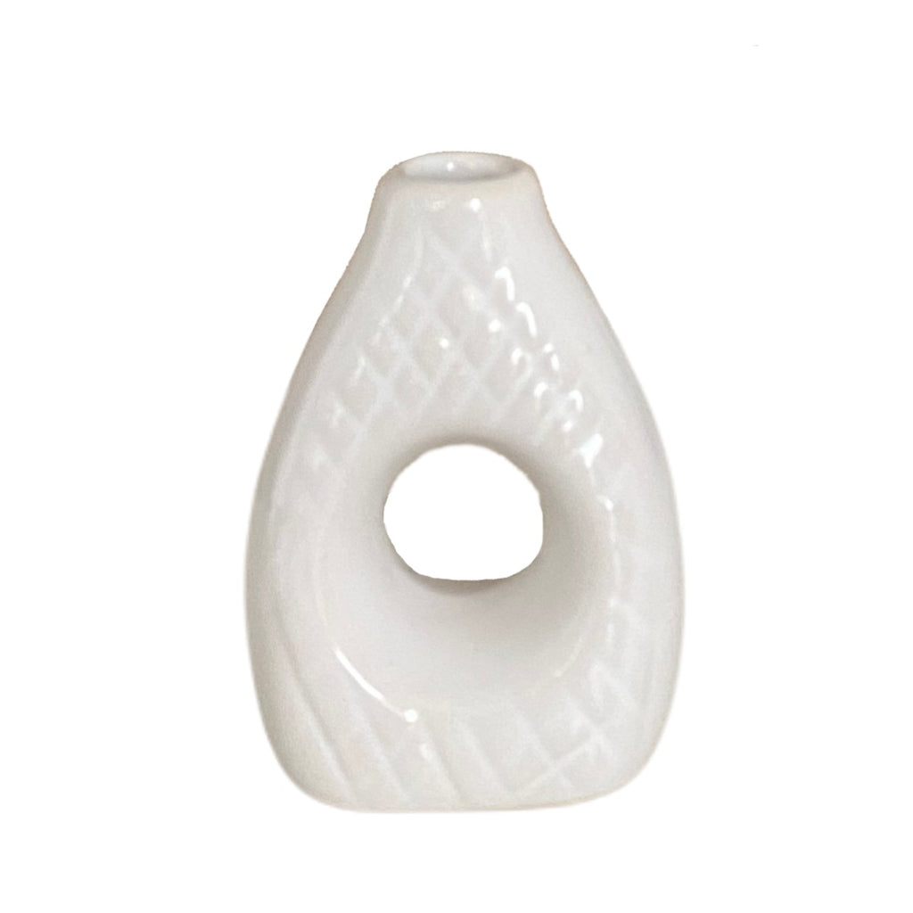 Porta guardanapo de cerâmica vasinho branco