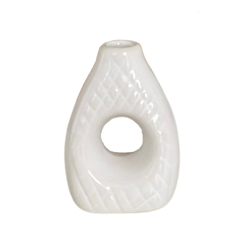 Porta guardanapo de cerâmica vasinho branco