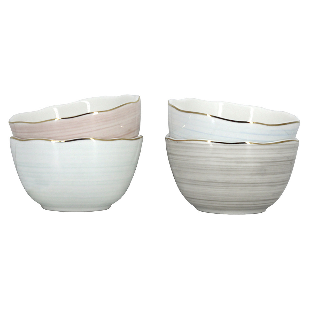 CONJUNTO DE BOWLS DE CERÂMICA AQUARELA P 10,5CM X 10,5CM X 6CM
