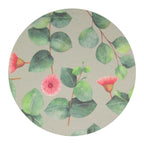 Capa de sousplat estampada eucalyptus com flores e folhas verdes 36cm - Lolahome