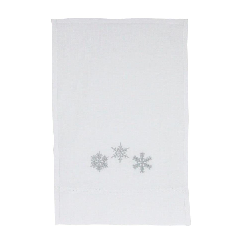 TOALHA DE LAVABO DE LINHO NATAL BRANCO